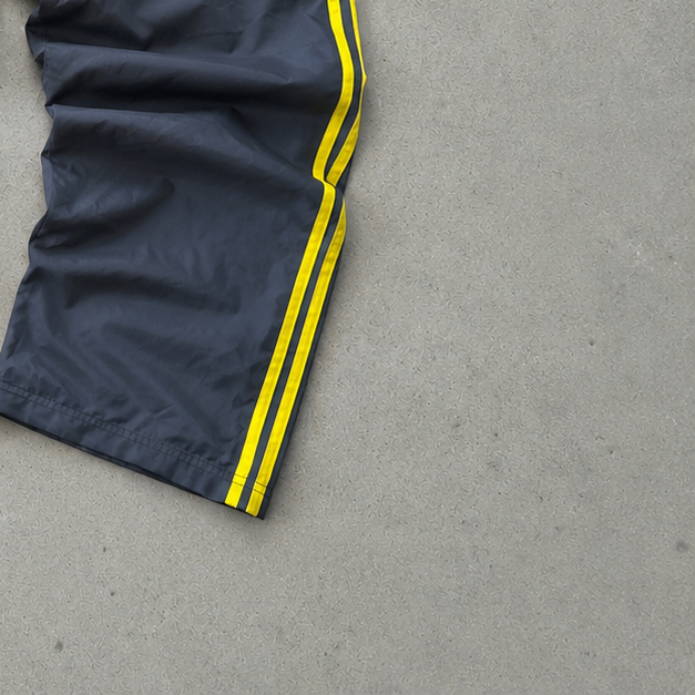 Y2K 90S Adidas Hoodie Yellow, Marineblau Limited (L)
