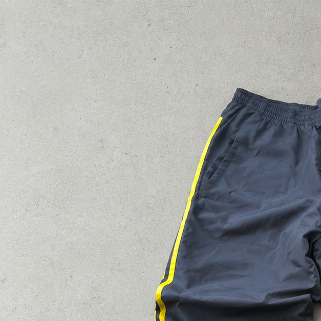 Y2K 90S Adidas Hoodie Yellow, Marineblau Limited (L)