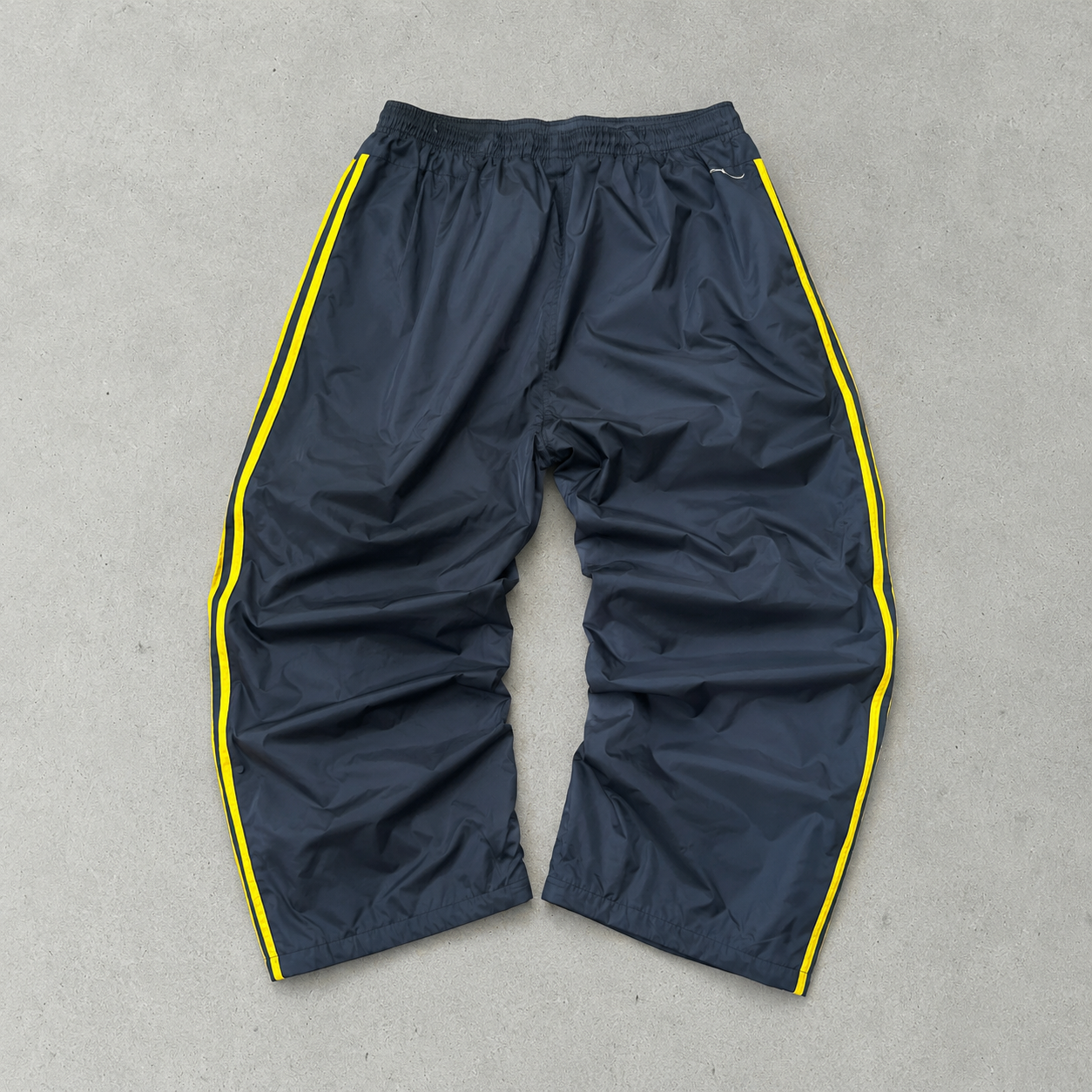 Y2K 90S Adidas Hoodie Yellow, Marineblau Limited (L)