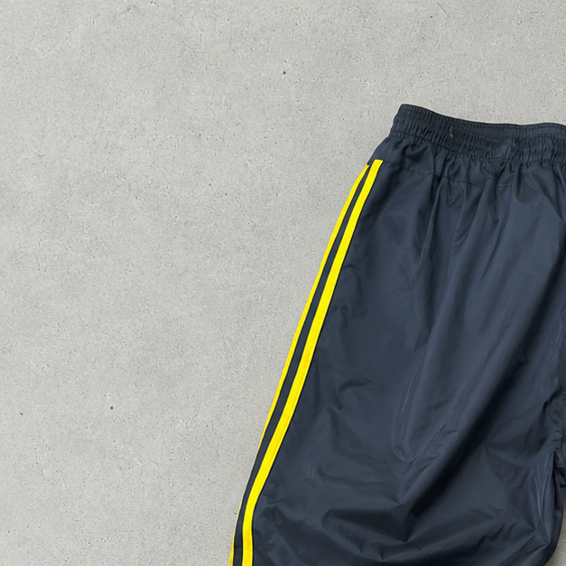 Y2K 90S Adidas Hoodie Yellow, Marineblau Limited (L)