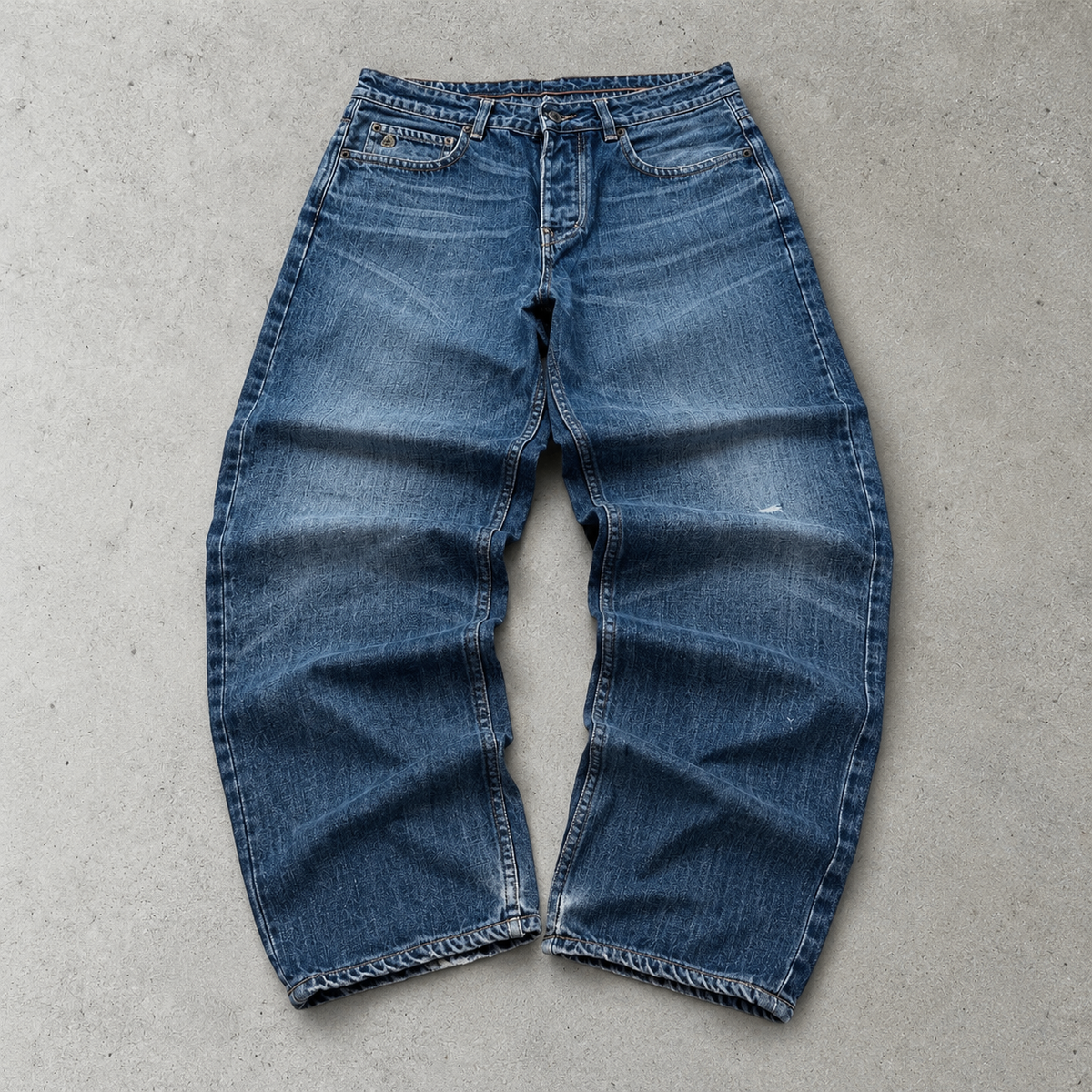 Y2K Emporio Armani Baggy Pants Blue Rare Stitched Logo (W32 | DE 48)