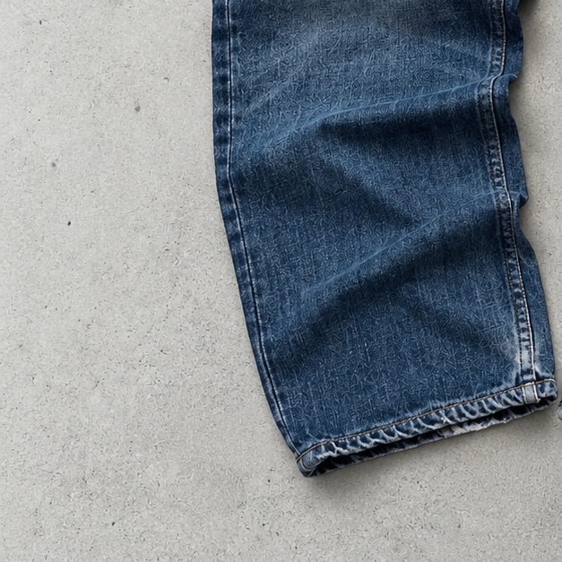 Y2K Emporio Armani Baggy Pants Blue Rare Stitched Logo (W32 | DE 48)