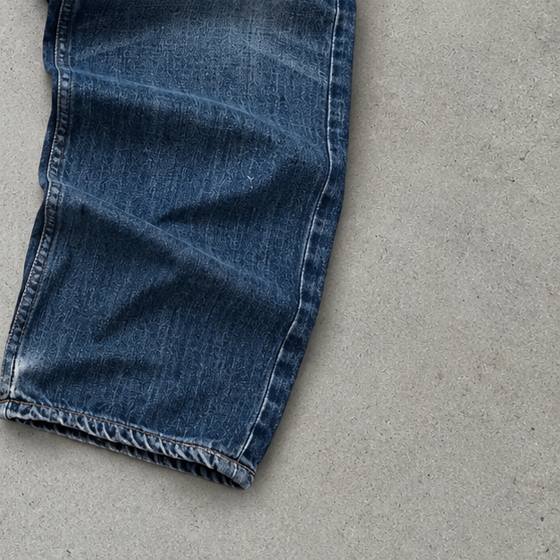 Y2K Emporio Armani Baggy Pants Blue Rare Stitched Logo (W32 | DE 48)