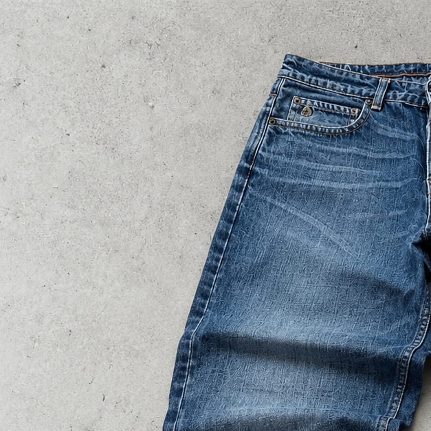 Y2K Emporio Armani Baggy Pants Blue Rare Stitched Logo (W32 | DE 48)