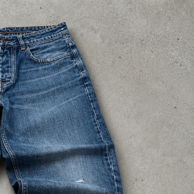 Y2K Emporio Armani Baggy Pants Blue Rare Stitched Logo (W32 | DE 48)