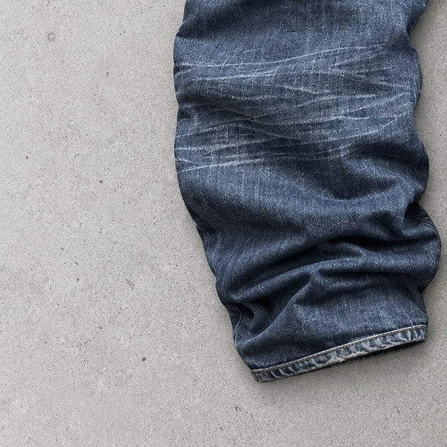 Y2K Emporio Armani Baggy Pants Blue Rare Stitched Logo (W32 | DE 48)