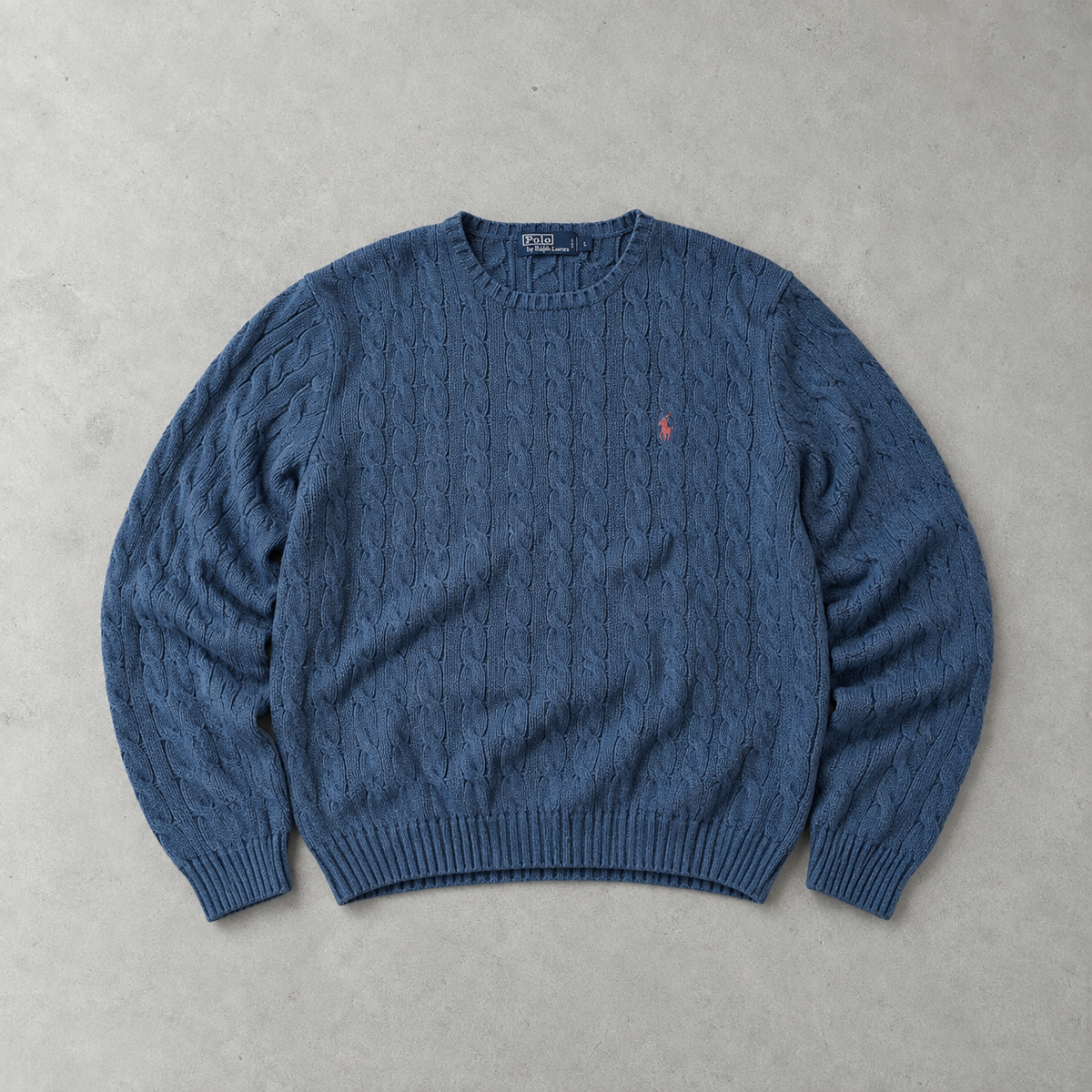 Ralph Lauren Sweater Marineblau Rare (XXL) Stitched Logo