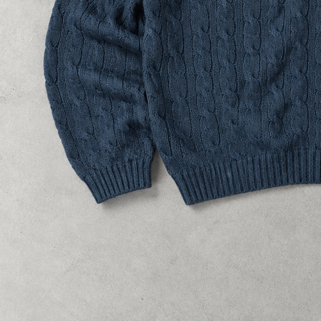 Ralph Lauren Sweater Marineblau Rare (XXL) Stitched Logo