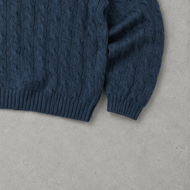 Ralph Lauren Sweater Marineblau Rare (XXL) Stitched Logo