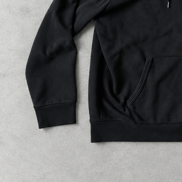 Ralph Lauren Stitched Logo Hoodie Black Rare (XL)