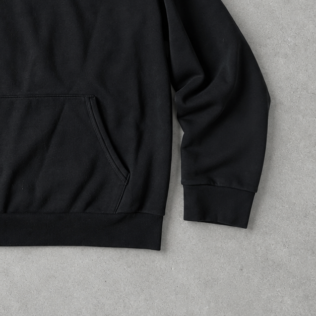 Ralph Lauren Stitched Logo Hoodie Black Rare (XL)