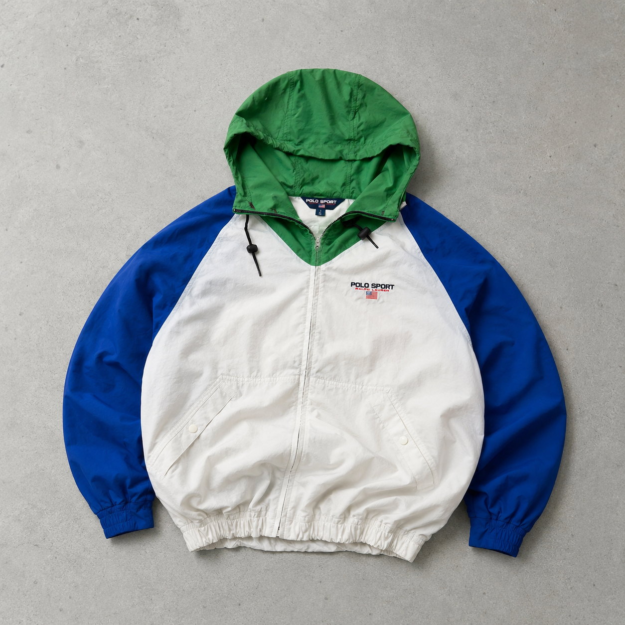Polo Sport 90s Ralph Lauren Windbreaker Light Blue Green Rare (S)