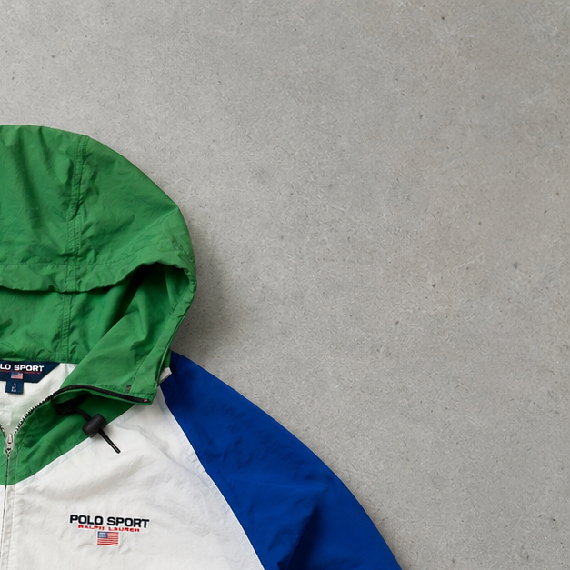 Polo Sport 90s Ralph Lauren Windbreaker Light Blue Green Rare (S)