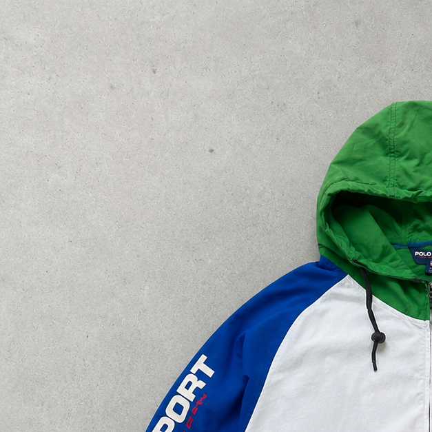 Polo Sport 90s Ralph Lauren Windbreaker Light Blue Green Rare (S)