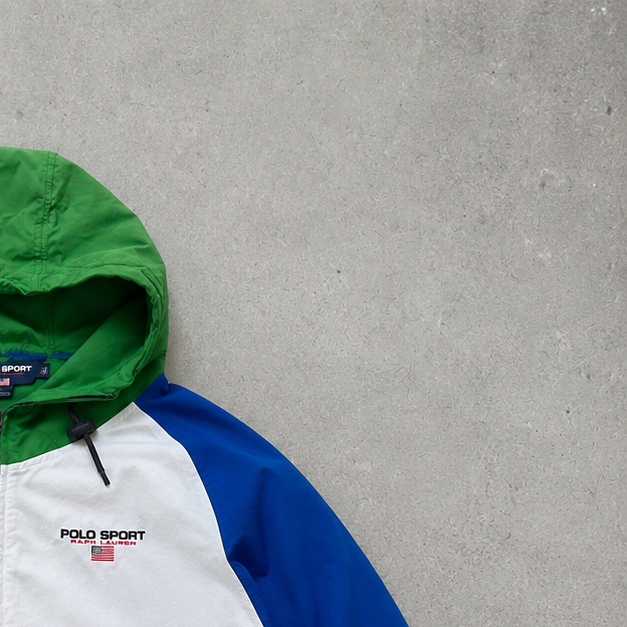 Polo Sport 90s Ralph Lauren Windbreaker Light Blue Green Rare (S)