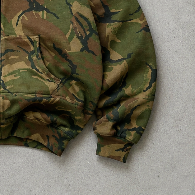 Y2K Ralph Lauren Hoodie Grün, Khaki Limited (S) Stitched Logo