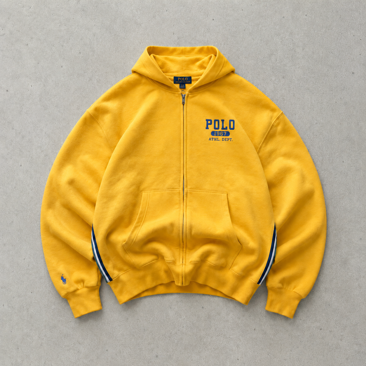 Ralph Lauren Hoodie Gelb Rare (S) Stitched Logo