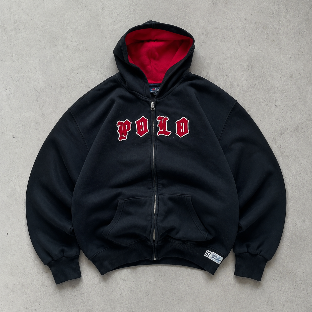 Ralph Lauren Polo Shirt Rot, Schwarz Rare (S) Stitched Logo