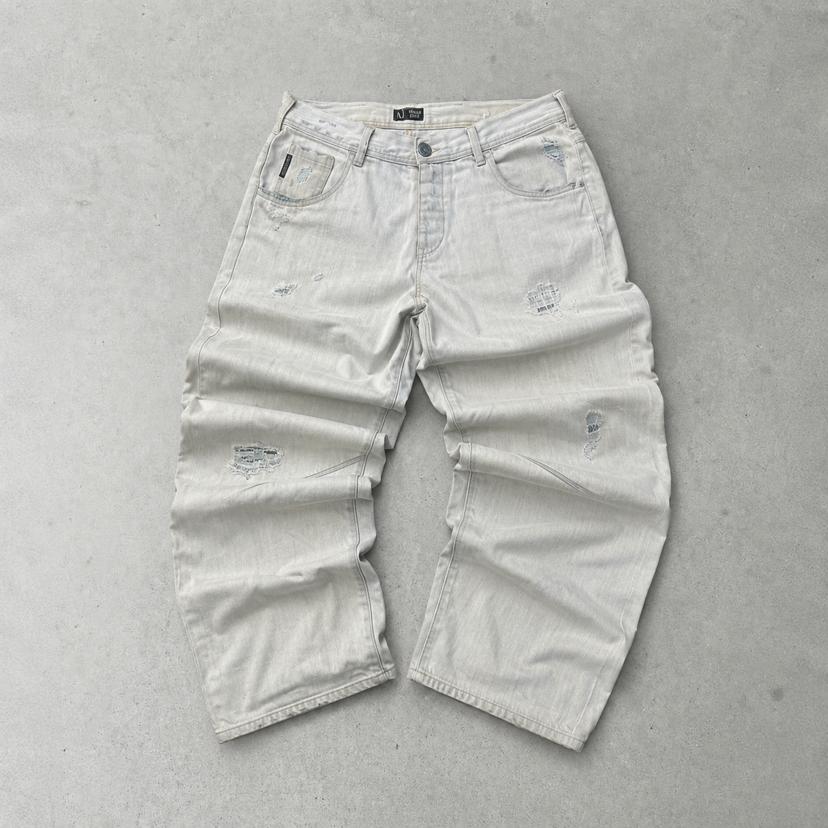 Y2K Vintage Armani Jeans Grau Limited (W32 | DE 48) Stitched Logo