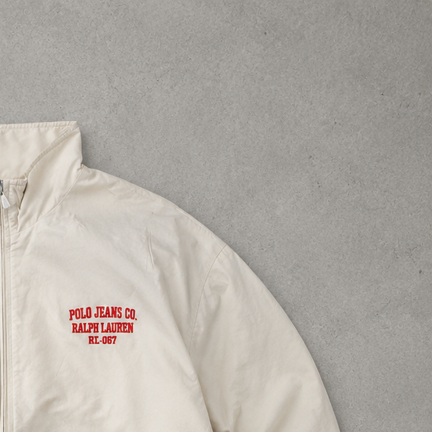 Ralph Lauren Jacket Creme Rare Stitched Logo (XL)