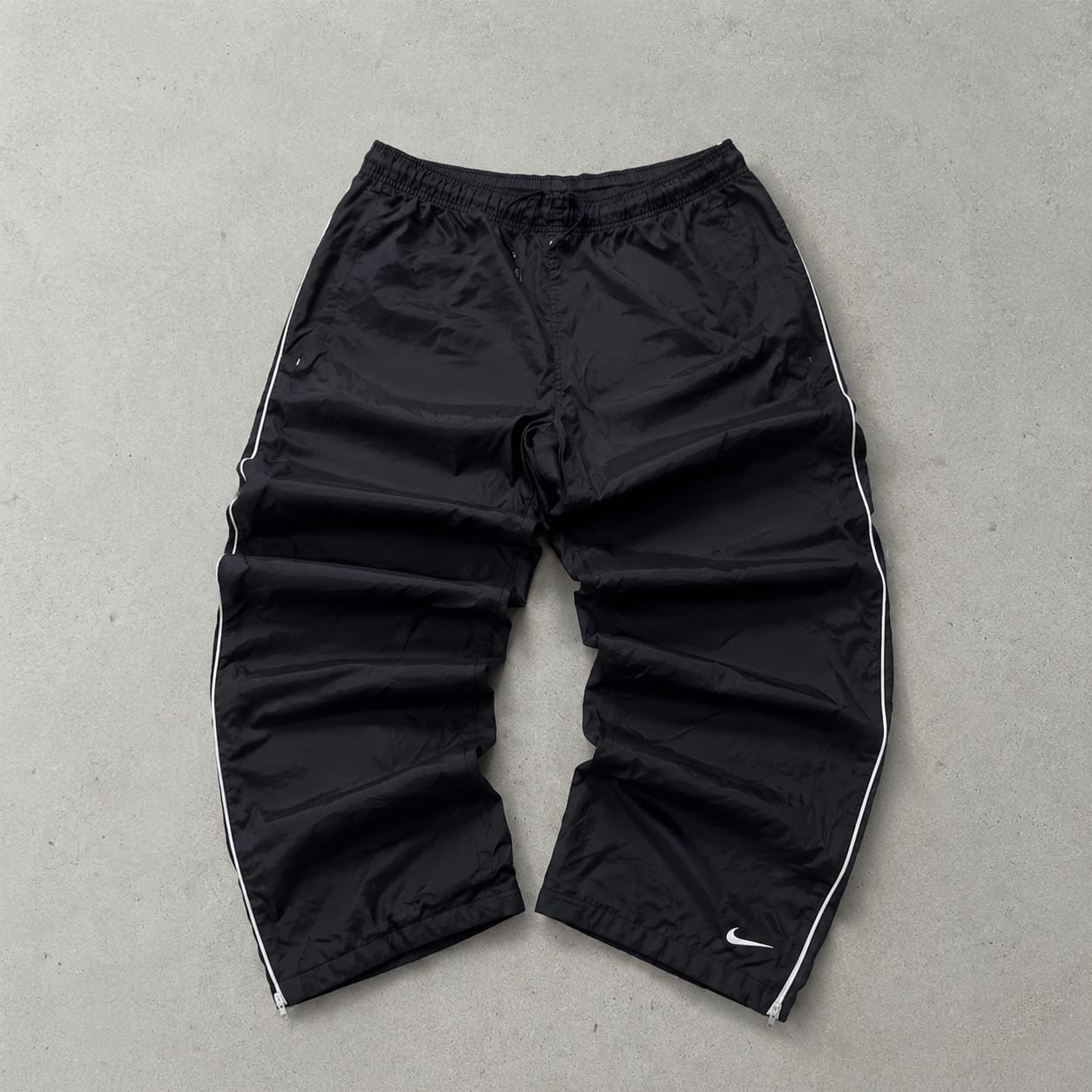 Y2K Nike Track Pants Schwarz, Weiß Rare (S)