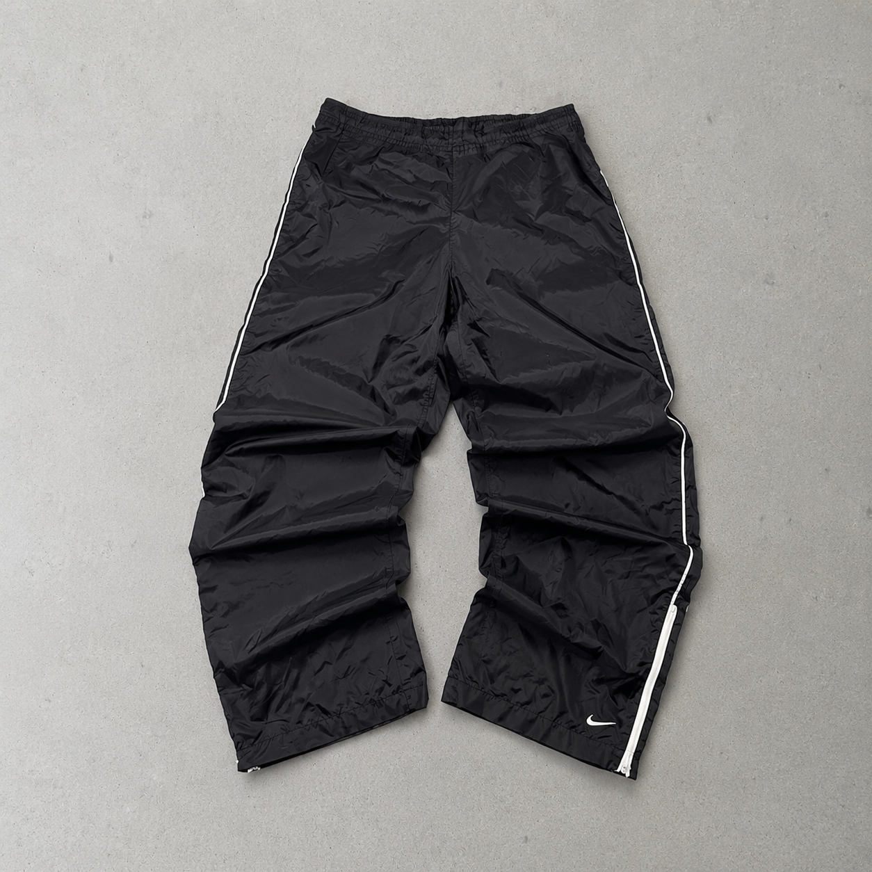 Y2K Nike Track Pants Schwarz, Weiß Rare (S)