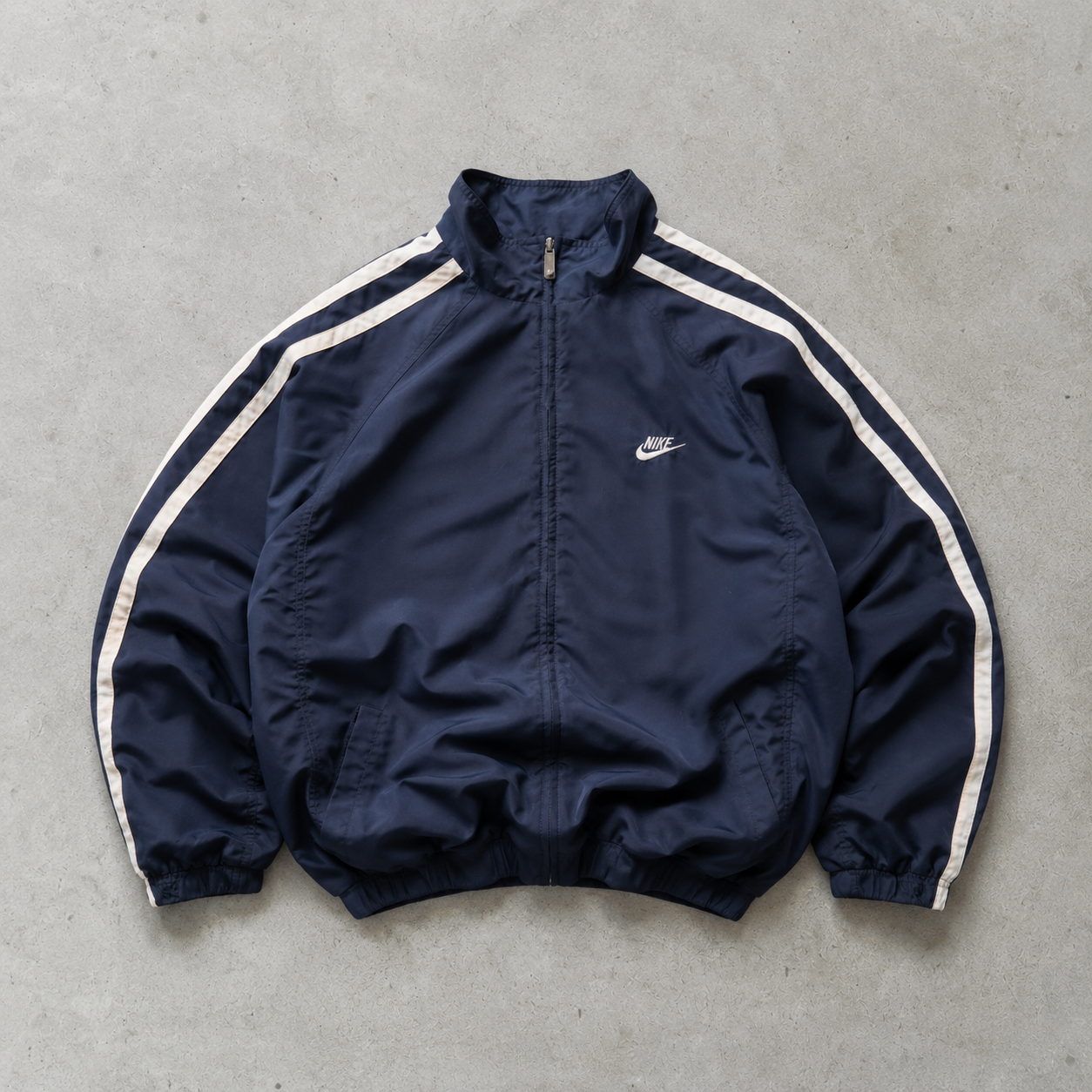 90s Vintage Nike Windbreaker Marineblau, White Limited (L)