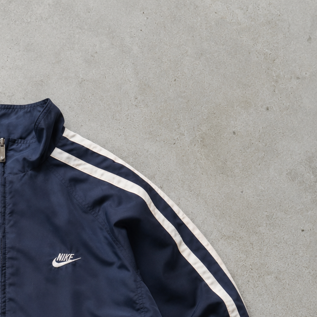 90s Vintage Nike Windbreaker Marineblau, White Limited (L)
