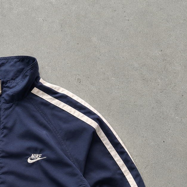 90s Vintage Nike Windbreaker Marineblau, White Limited (L)