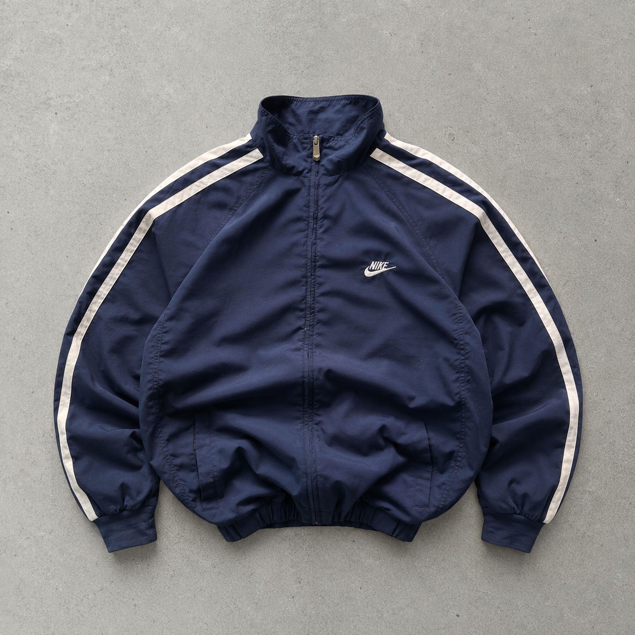 90s Vintage Nike Windbreaker Marineblau, White Limited (L)