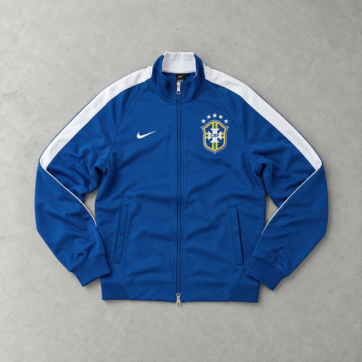 Brasilien Y2K Nike Track Jacket Blau, Weiß Limited (S)