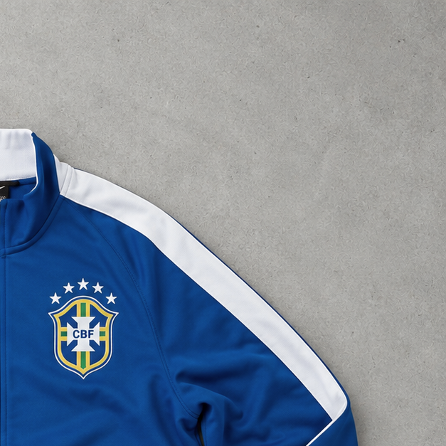 Brasilien Y2K Nike Track Jacket Blau, Weiß Limited (S)