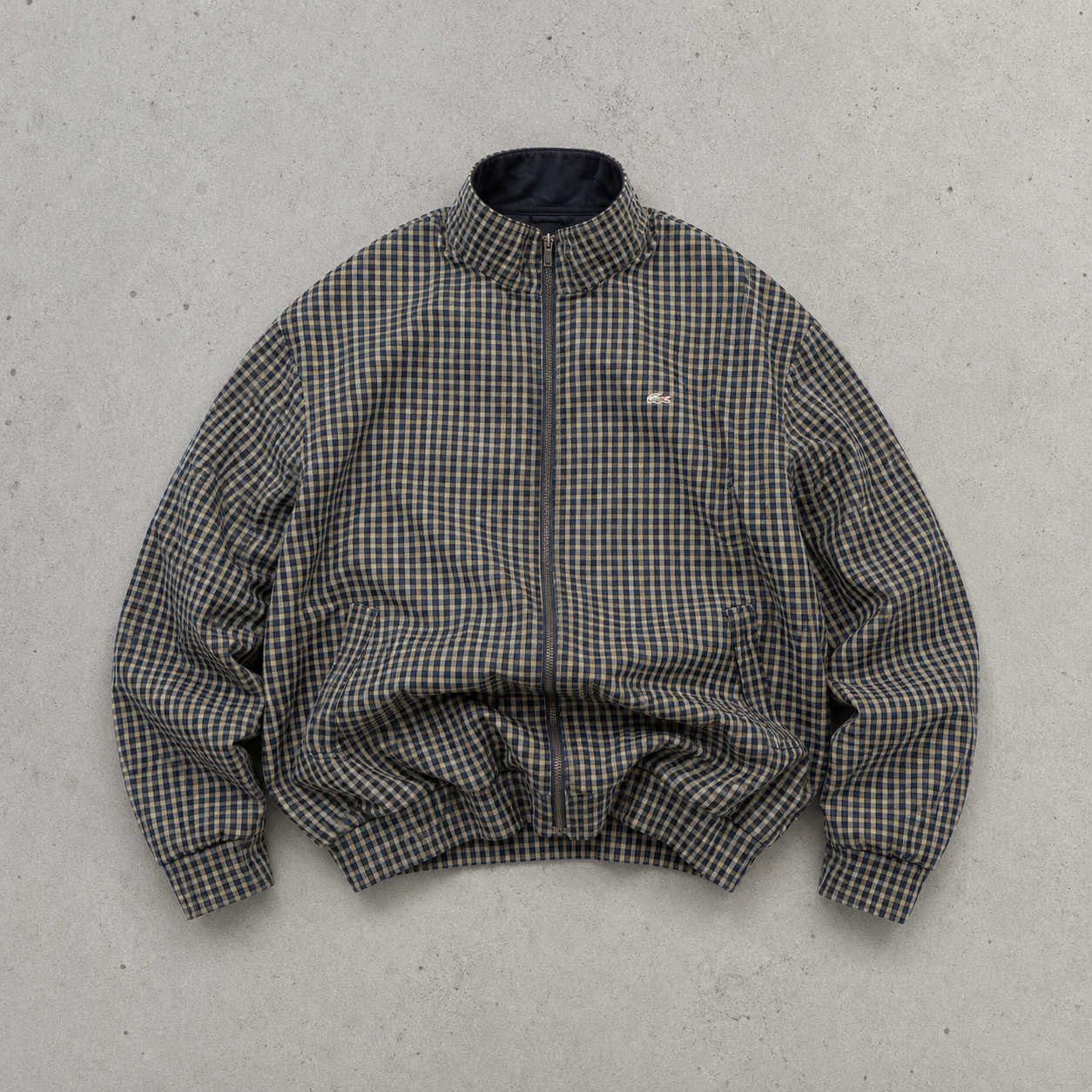 Lacoste Fleece Jacket Black / Dark Green Rare Stitched Logo (L)