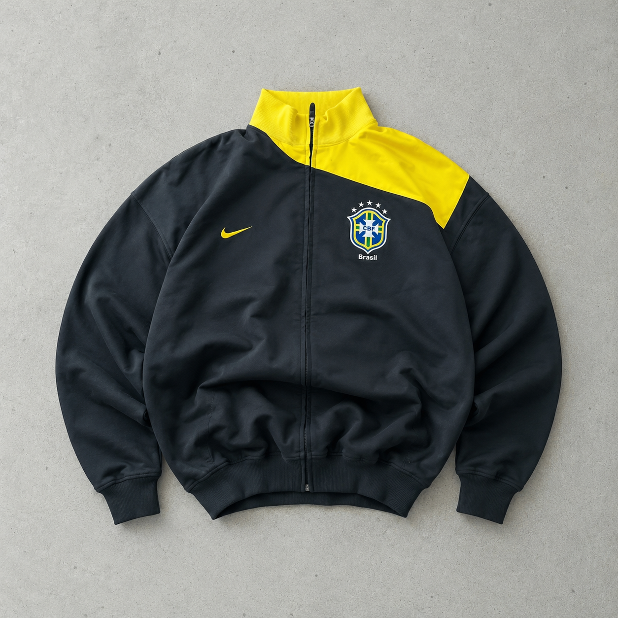 Brazil Y2K Nike Sweater Yellow, Grey Limited (Size M)