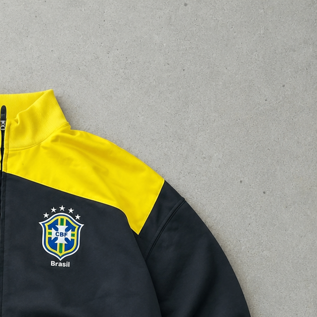 Brazil Y2K Nike Sweater Yellow, Grey Limited (Size M)