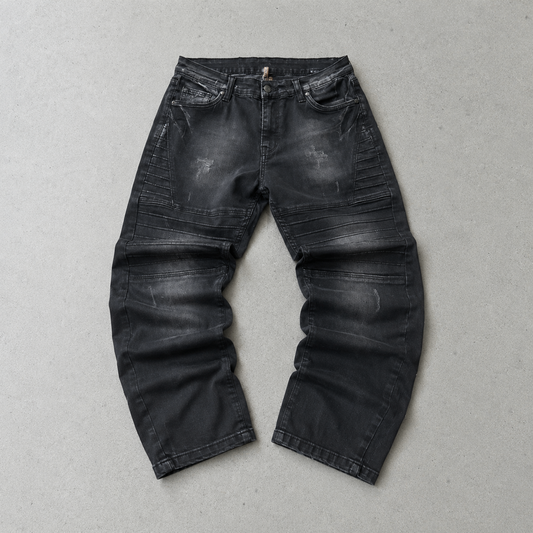 Y2K 90er 80er Vintage Armani Jeans Baggy Jeans Schwarz, Grau Rar (M)
