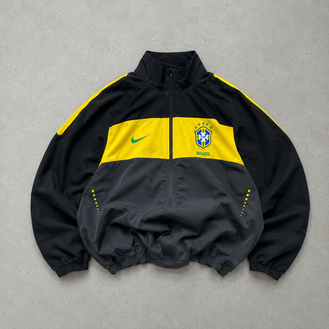 Brazil Y2K Vintage Nike Windbreaker Yellow, Black Rare (XXL)
