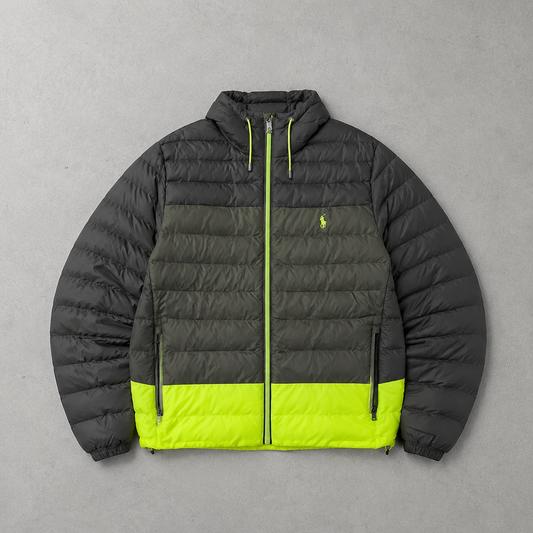 Polo Ralph Lauren Puffer Jacket Dunkelgrün, Gelb Limited (M)