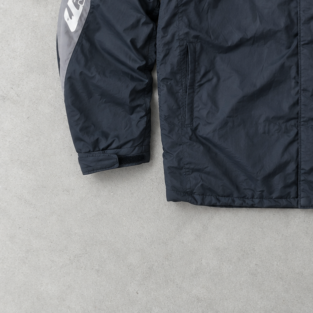 Y2K Nike Pufferjacke Marine / Grau Selten (L)