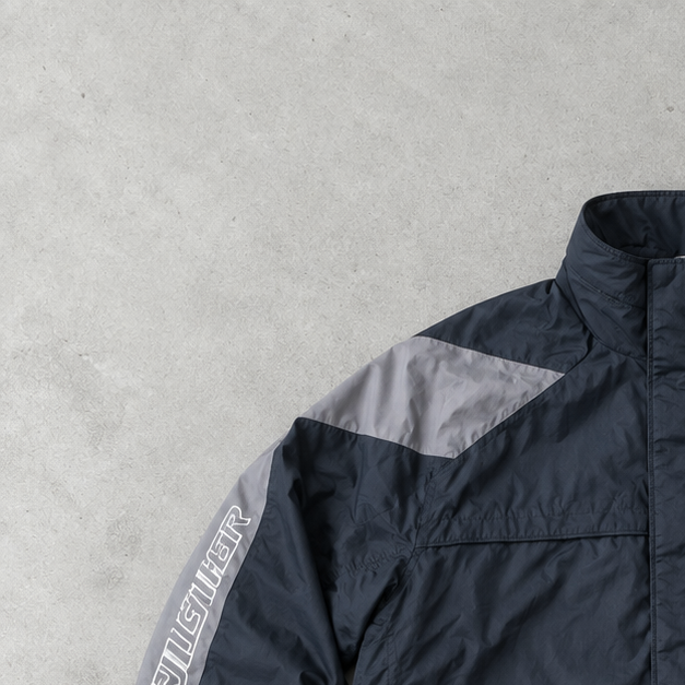 Y2K Nike Pufferjacke Marine / Grau Selten (L)
