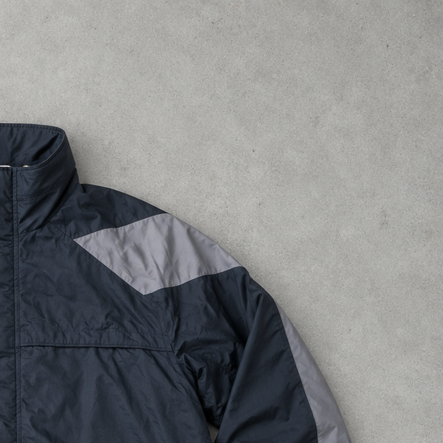 Y2K Nike Pufferjacke Marine / Grau Selten (L)