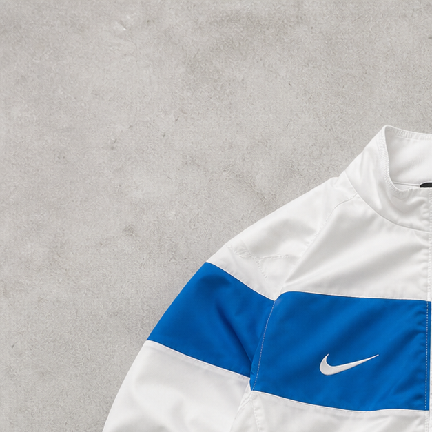 Vintage Nike Track Jacket White, Blue Rare (S)