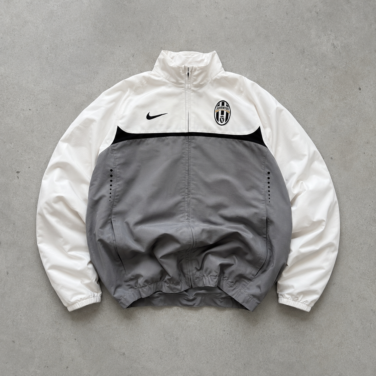 France Germany Y2K Nike Track Jacket Grey, White Limited Stitched Logo (Size M)