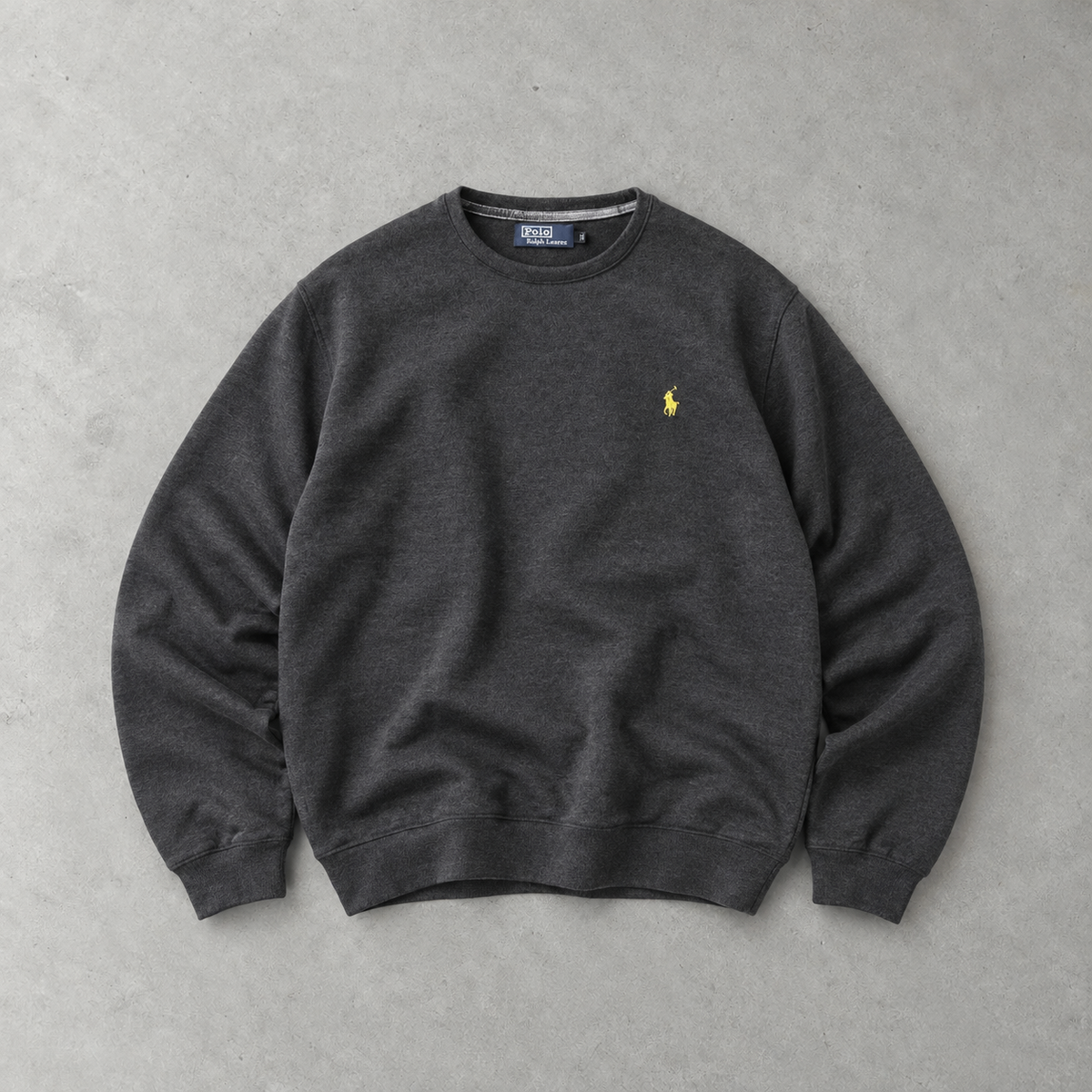 Ralph Lauren Stitched Logo Sweater Grey Rare (XXL)