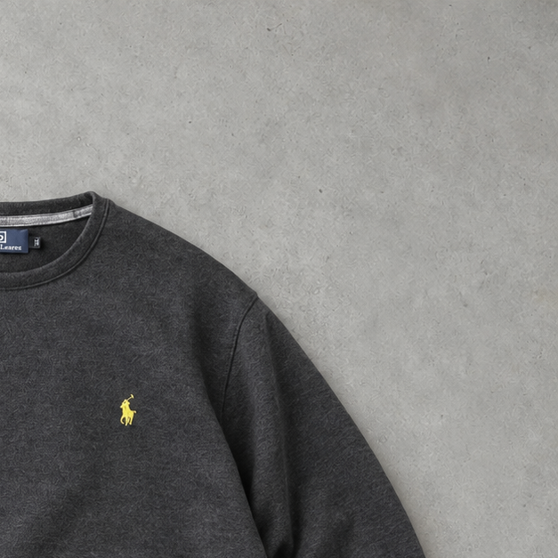 Ralph Lauren Stitched Logo Sweater Grey Rare (XXL)
