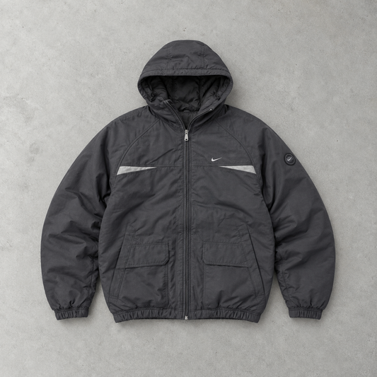 Y2K Nike Pufferjacke Grau Limited (XL) gesticktes Logo