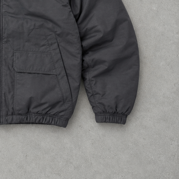 Y2K Nike Puffer Jacket Grey Limited (XL) Stitched Logo