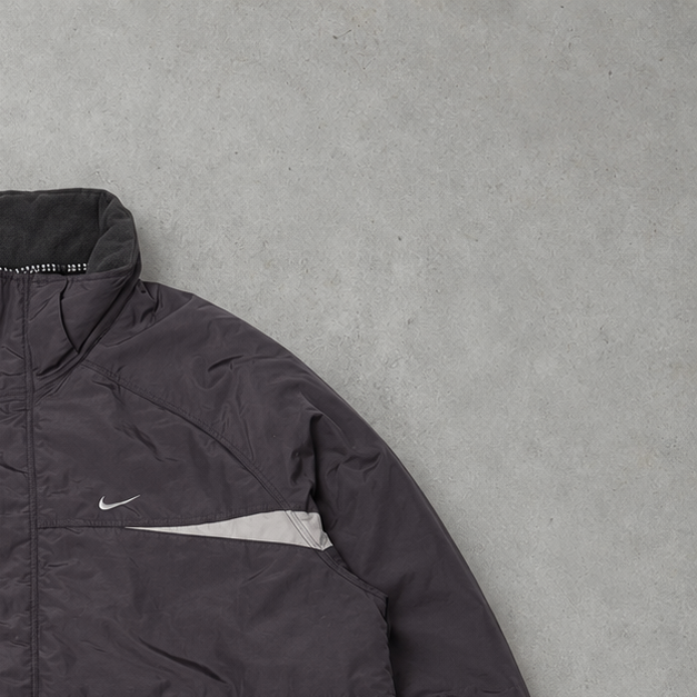Y2K Nike Puffer Jacket Grey Limited (XL) Stitched Logo