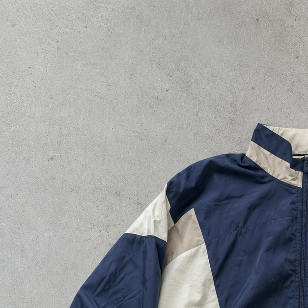 90s Vintage Nike Windbreaker Marineblau, White Rare (XXL)