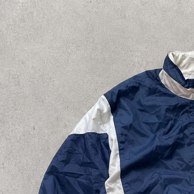 90s Vintage Nike Windbreaker Marineblau, White Rare (XXL)